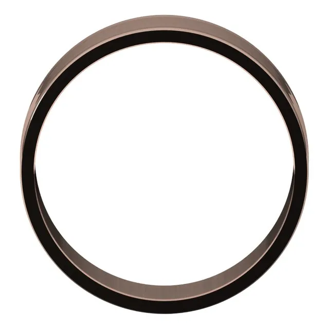 10K Rose Gold Flat Ultra-Light Wedding Band, 7 mm Wide