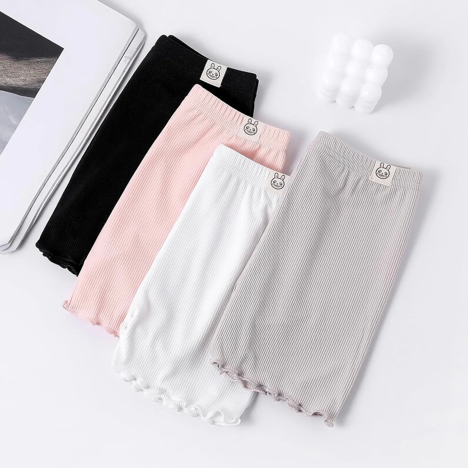 4 Pack Bike Shorts for Girls - Toddler, Kid, Dance & Ice Silk Shorts