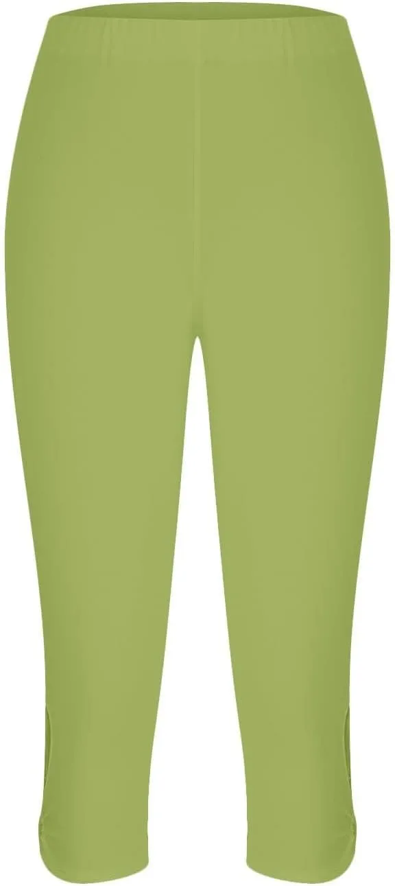 Capri Leggings for Women Summer Dressy Casual Cropped High Waist Yoga Pant Comfy Stretchy Leggings Running Compression