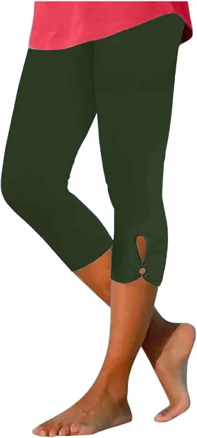 Capris Leggings for Women High Waist Cropped Pants Stretchy Workout Running Athletic Leggings with Pockets