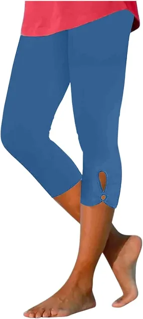 Capris Leggings for Women High Waist Cropped Pants Stretchy Workout Running Athletic Leggings with Pockets