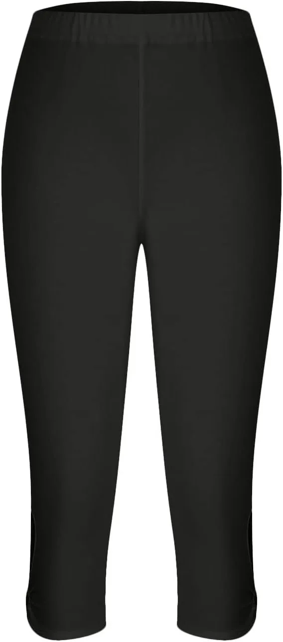 Capris Leggings for Women High Waist Cropped Pants Stretchy Workout Running Athletic Leggings with Pockets
