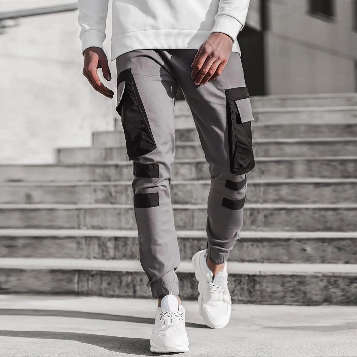 Cargo Pants for Men Big and Tall, Camouflage Pants Men's Sports Casual Jogging Trousers Lightweight Hiking Work Pants