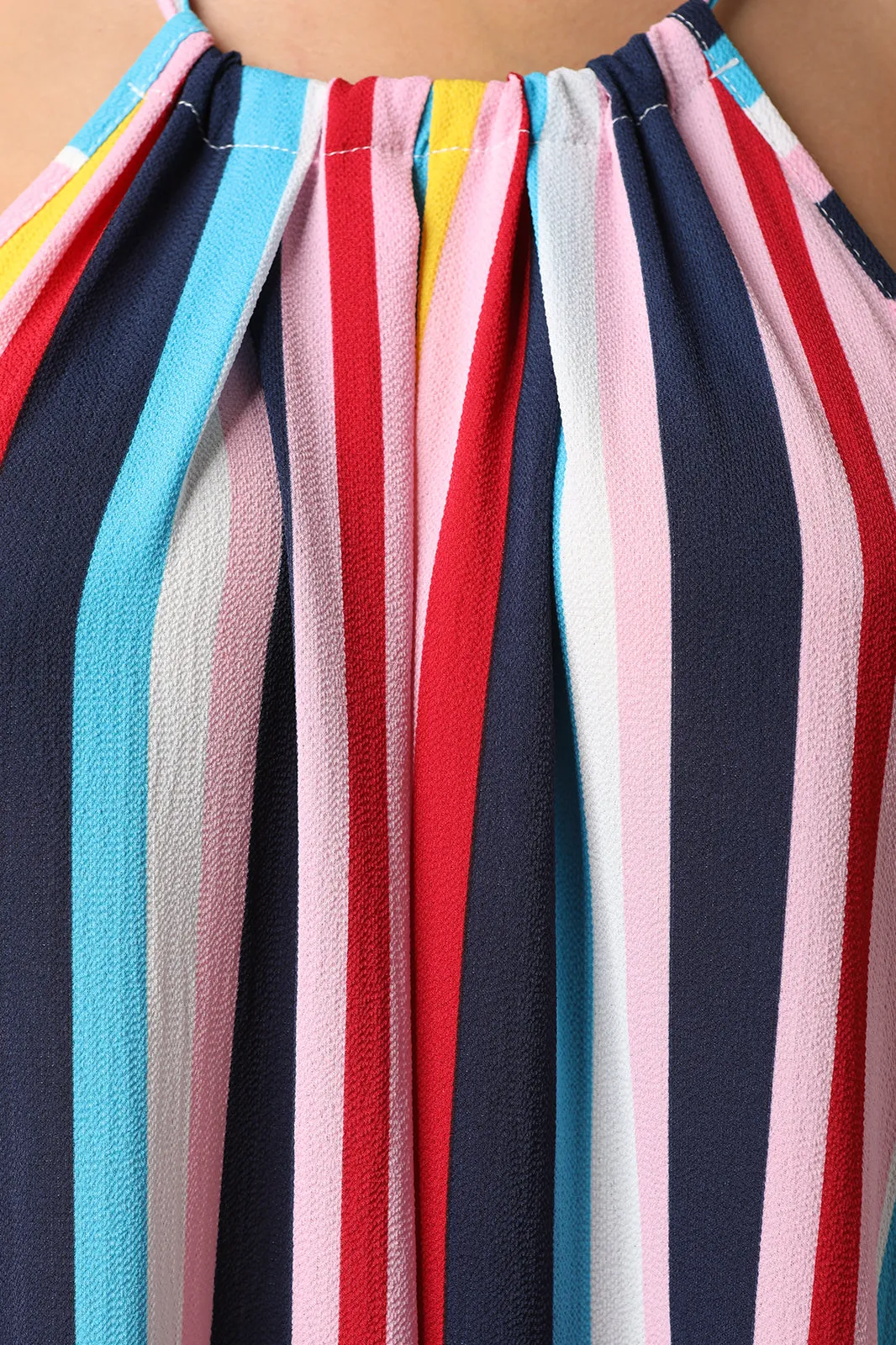 Colorful Vertical Striped Maxi Dress