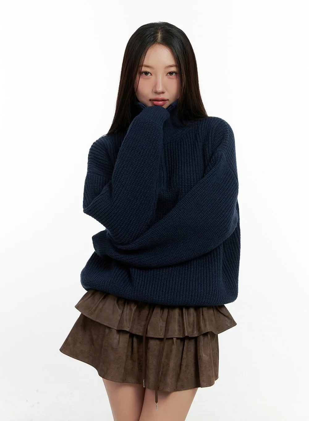 Cozy Knit Half Zip Sweater CN412
