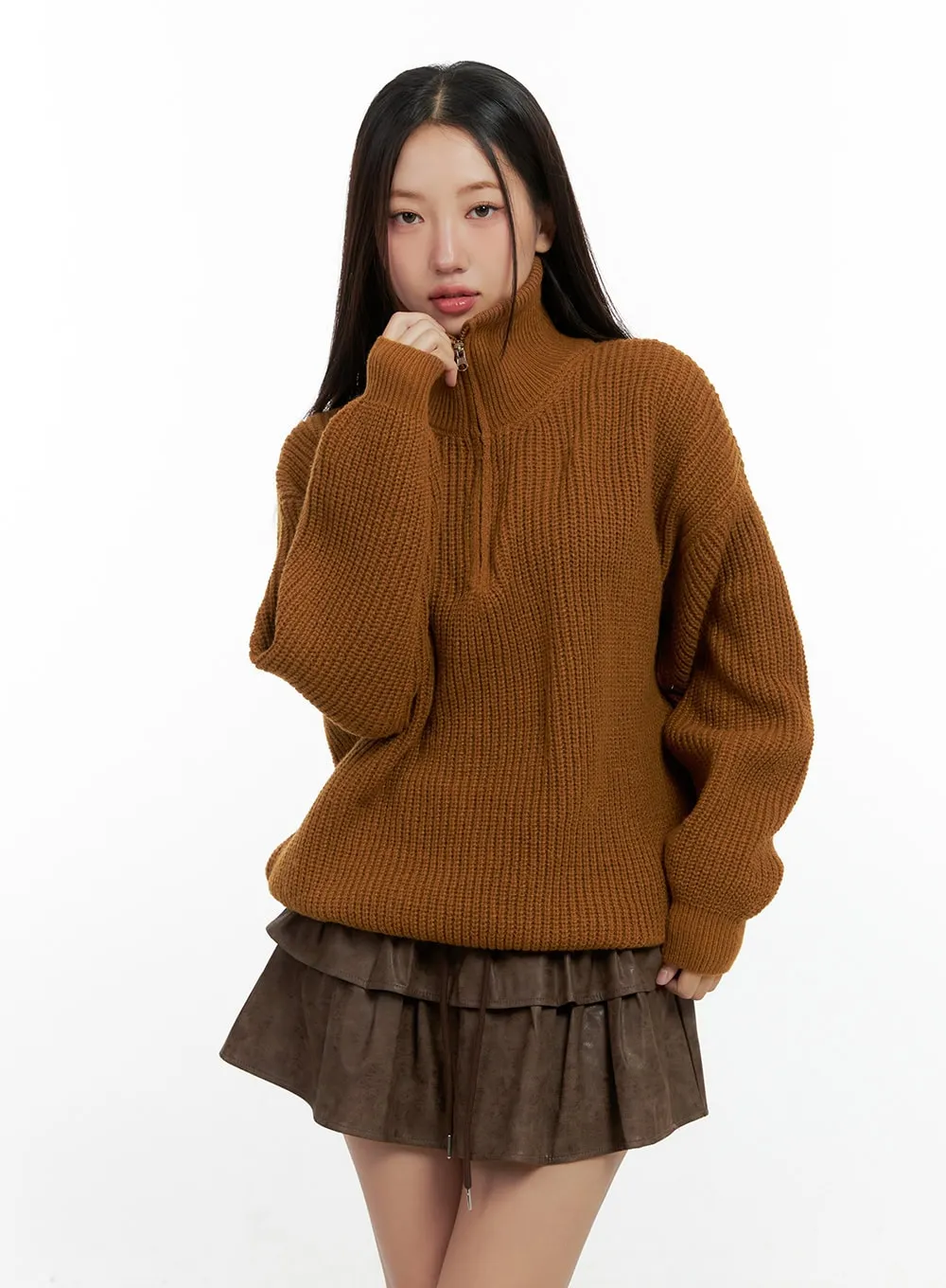 Cozy Knit Half Zip Sweater CN412
