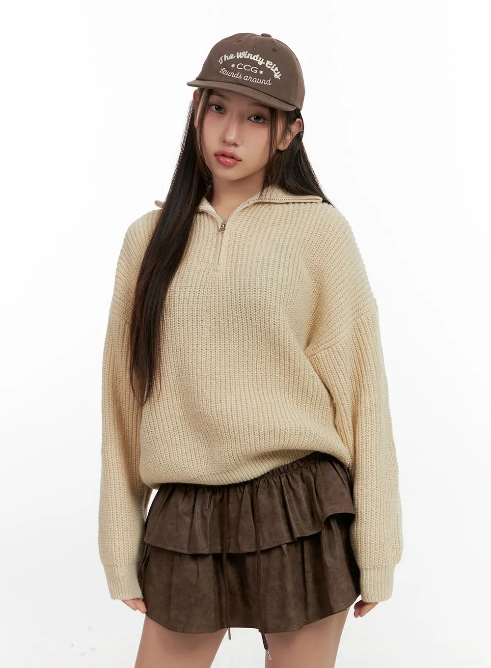 Cozy Knit Half Zip Sweater CN412