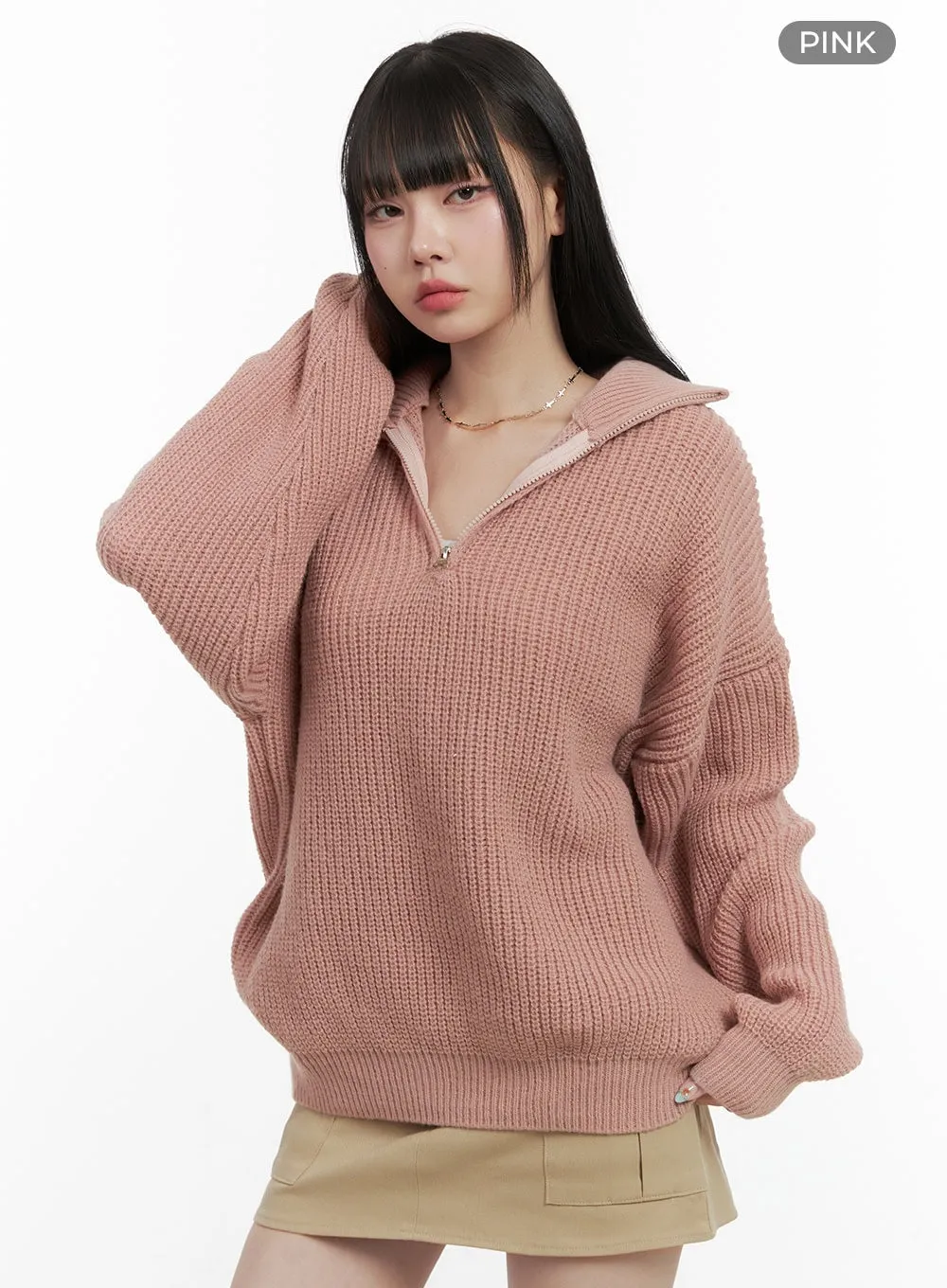 CozyChic Half-Zip Sweater OS410