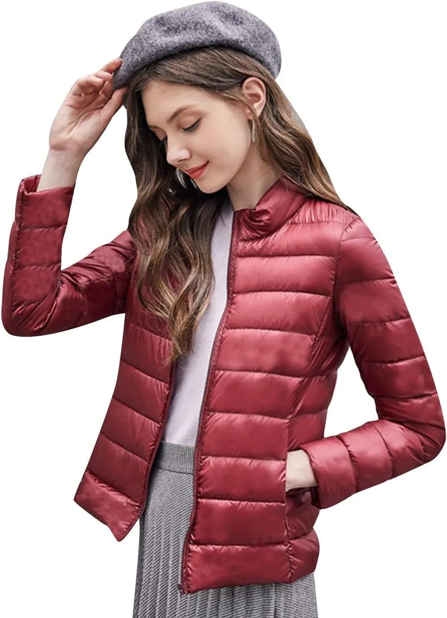EFOFEI Womens Winter Ultra Light Weight Outwear Packable Puffer Down Coat