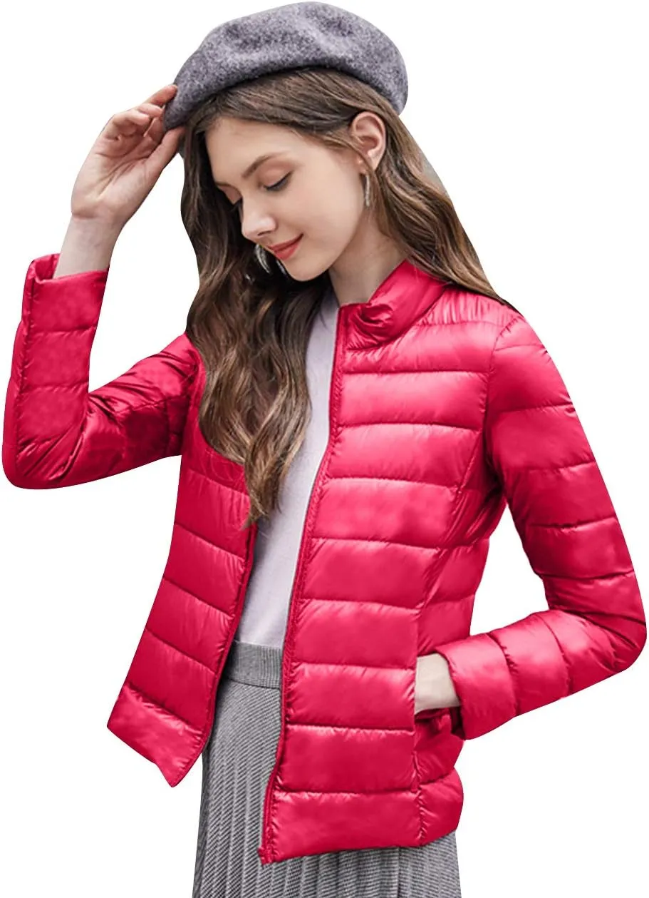 EFOFEI Womens Winter Ultra Light Weight Outwear Packable Puffer Down Coat