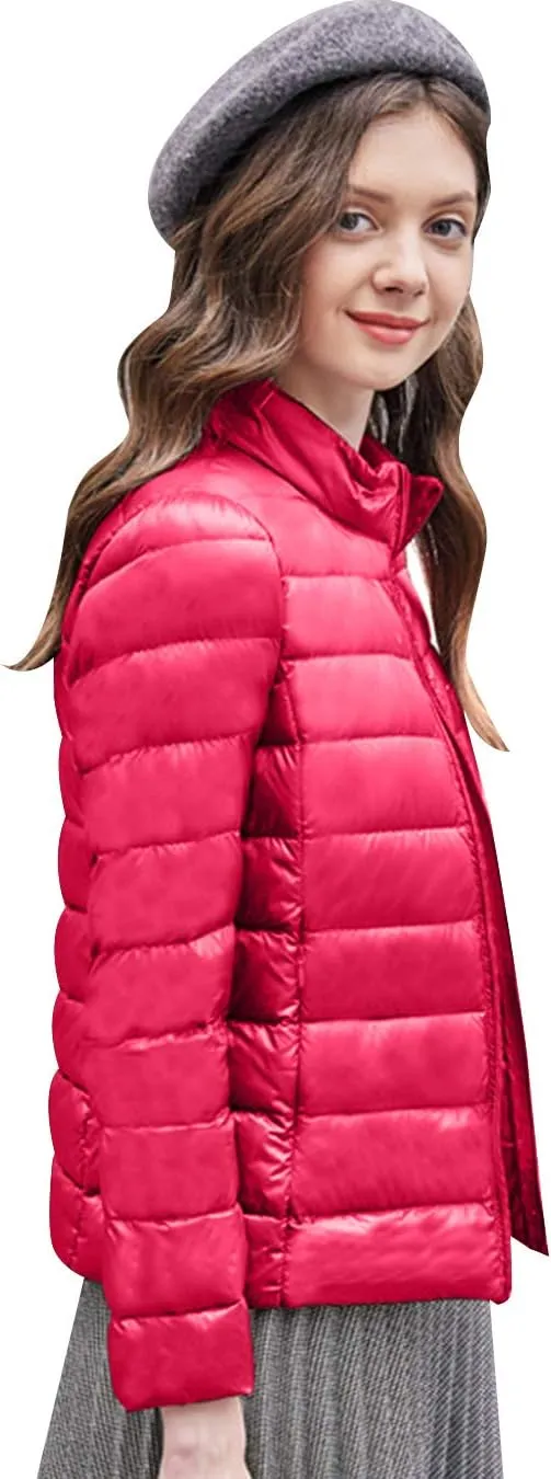 EFOFEI Womens Winter Ultra Light Weight Outwear Packable Puffer Down Coat