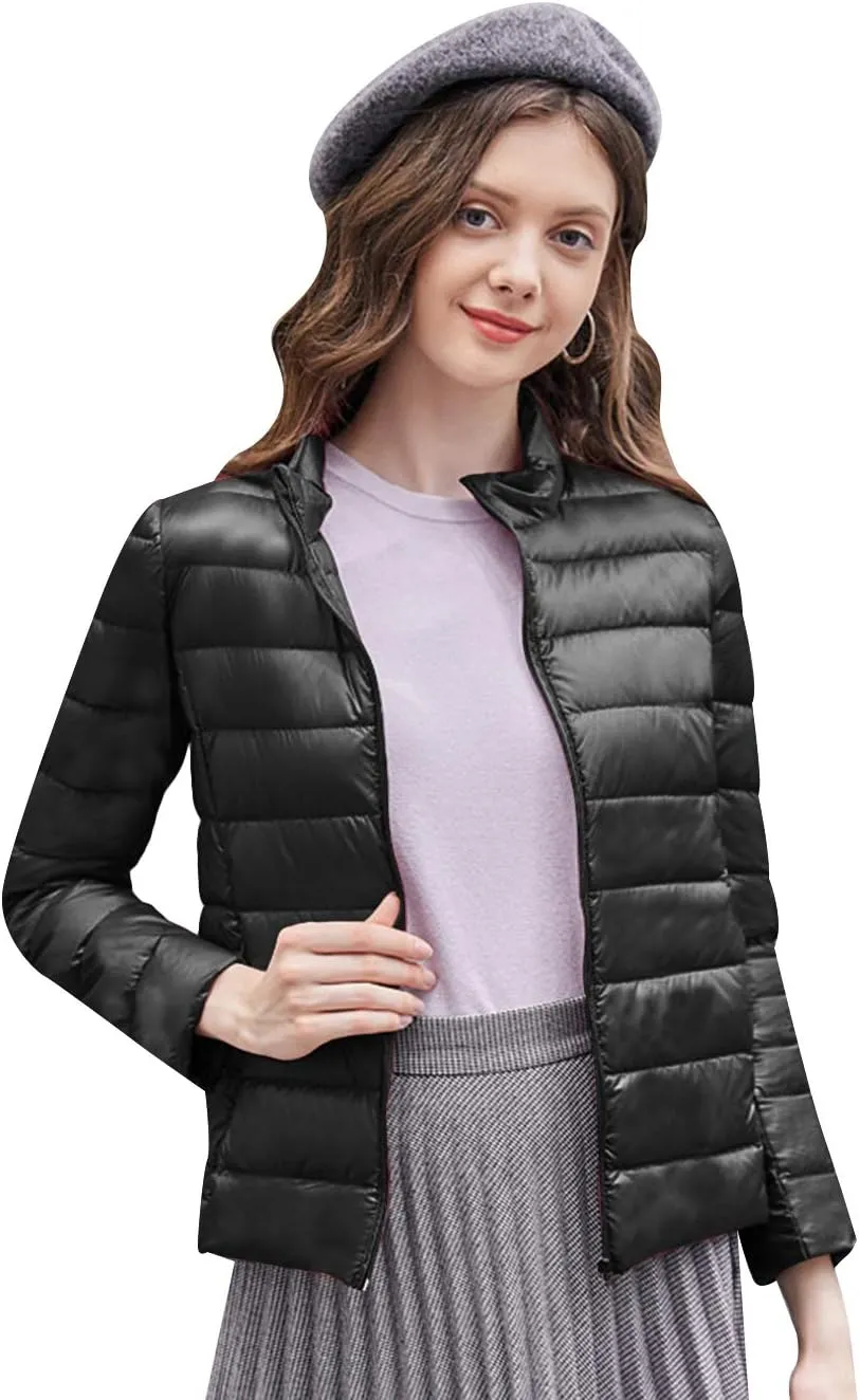 EFOFEI Womens Winter Ultra Light Weight Outwear Packable Puffer Down Coat