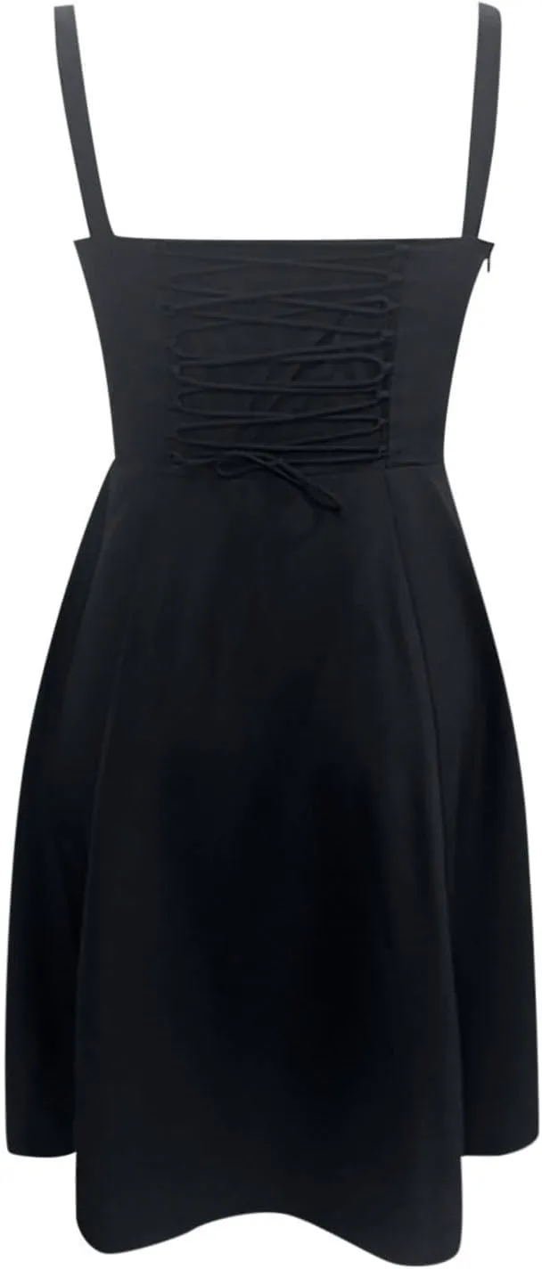 Floral Midi Corset Dress Boho Flowy Slit Lace Up Dresses for Women Going Out A Line Casual Sundress