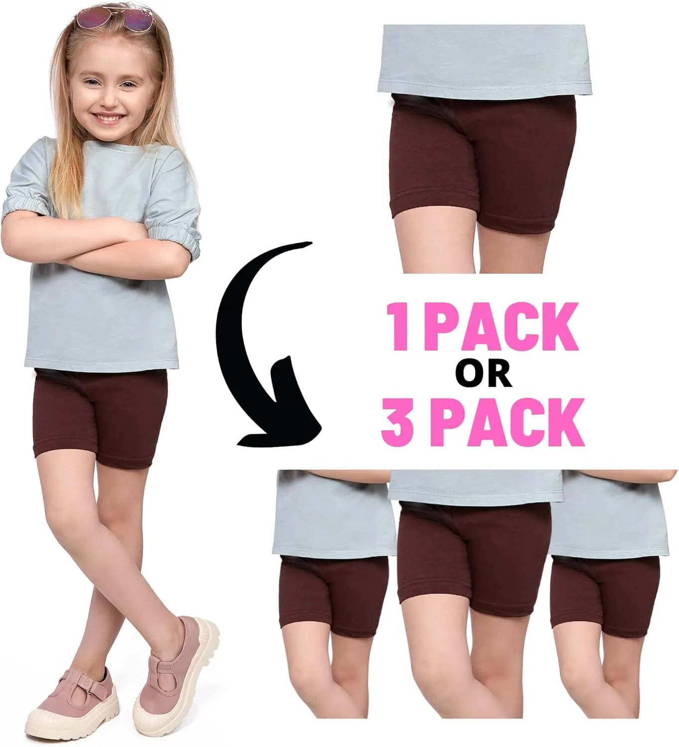 FUTURO FASHION Dance Shorts Girls Bike Short Cotton 1/2 Length Legggings Kids Shorts Bike School Solid Plain Short Leggings