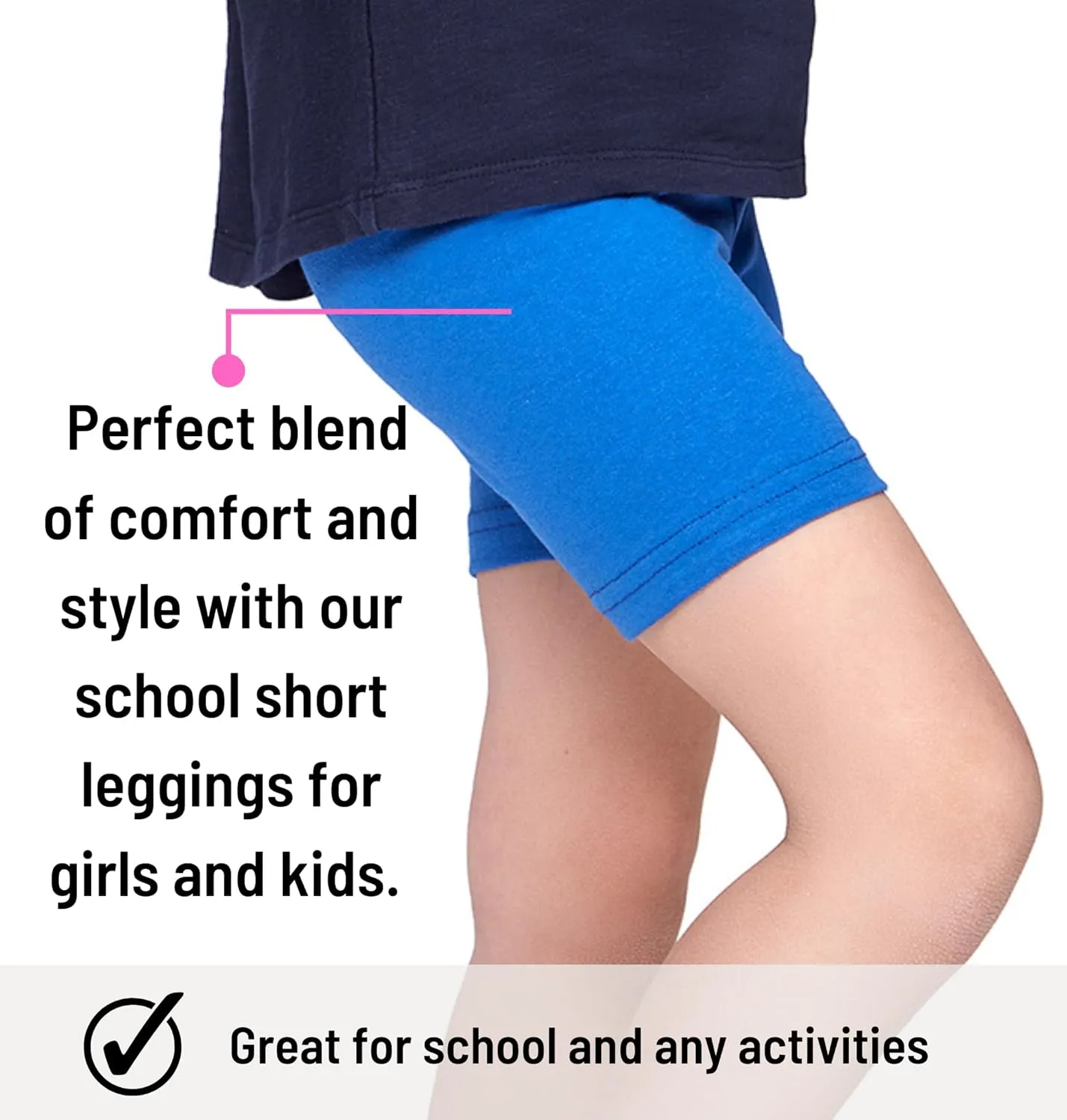 FUTURO FASHION Dance Shorts Girls Bike Short Cotton 1/2 Length Legggings Kids Shorts Bike School Solid Plain Short Leggings