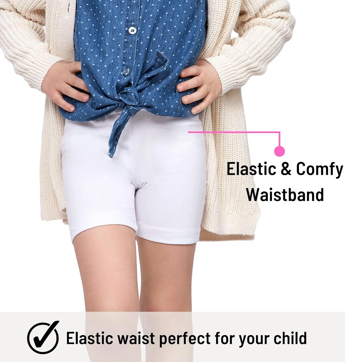 FUTURO FASHION Dance Shorts Girls Bike Short Cotton 1/2 Length Legggings Kids Shorts Bike School Solid Plain Short Leggings
