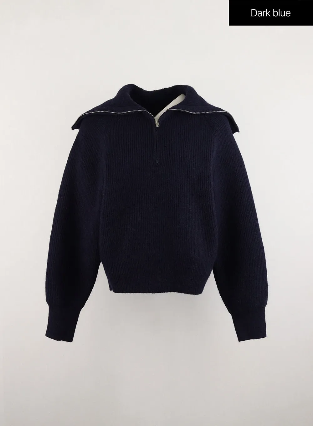 Half Zip Ribbed Knit Sweater OD311