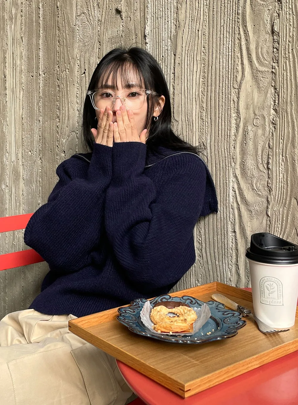Half Zip Ribbed Knit Sweater OD311