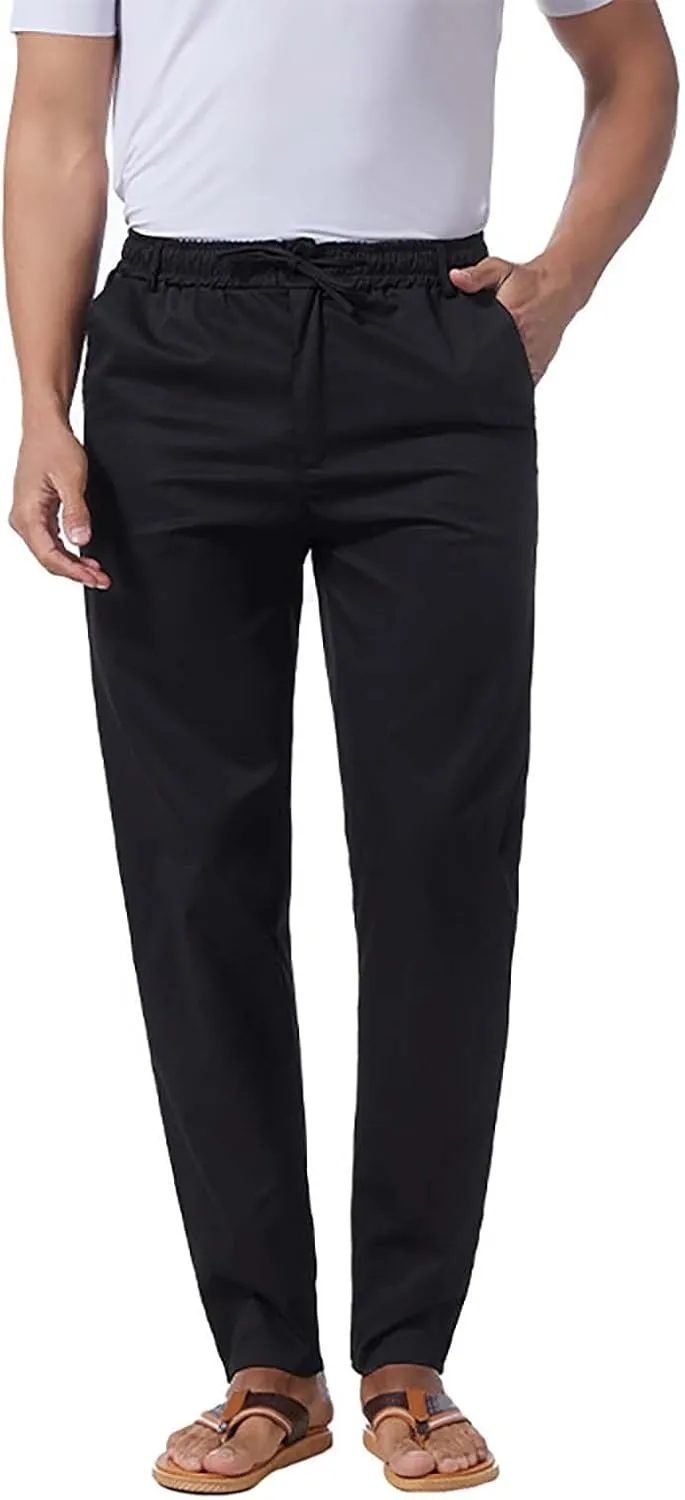 Men Joggers Men's Loose Straight Cotton Spring and Fall Casual Pants Men's Breathable Pants Athletic Pants Mens