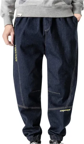 Men's Harem Pants Casual Fashion Drawstring Elastic Waist Jogger Sweatpants with Pockets Baggy Hiking Workout Trouser