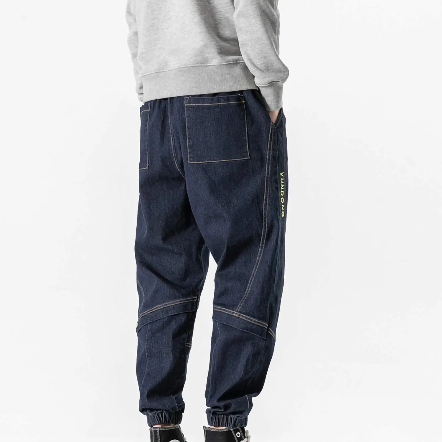 Men's Harem Pants Casual Fashion Drawstring Elastic Waist Jogger Sweatpants with Pockets Baggy Hiking Workout Trouser