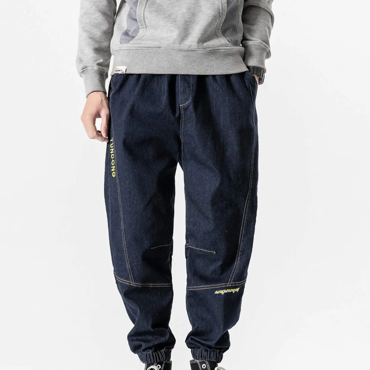 Men's Harem Pants Casual Fashion Drawstring Elastic Waist Jogger Sweatpants with Pockets Baggy Hiking Workout Trouser