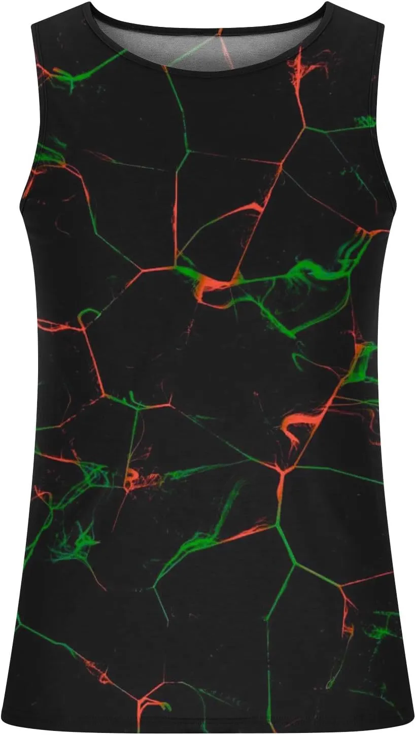 Mens Novelty Tank Top Cool Design 3D Graphic Breathable Quick Dry Workout Undershirts Casual Sleeveless Summer Top