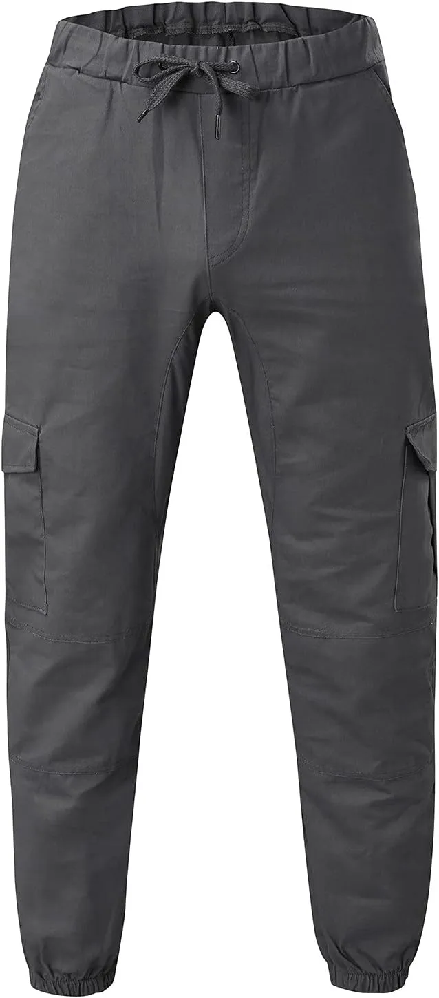Mens Workout Cargo Sweatpants Casual Trousers Pants Sweatpants for Men with Pockets Men's Basic Active Tapered Jogger