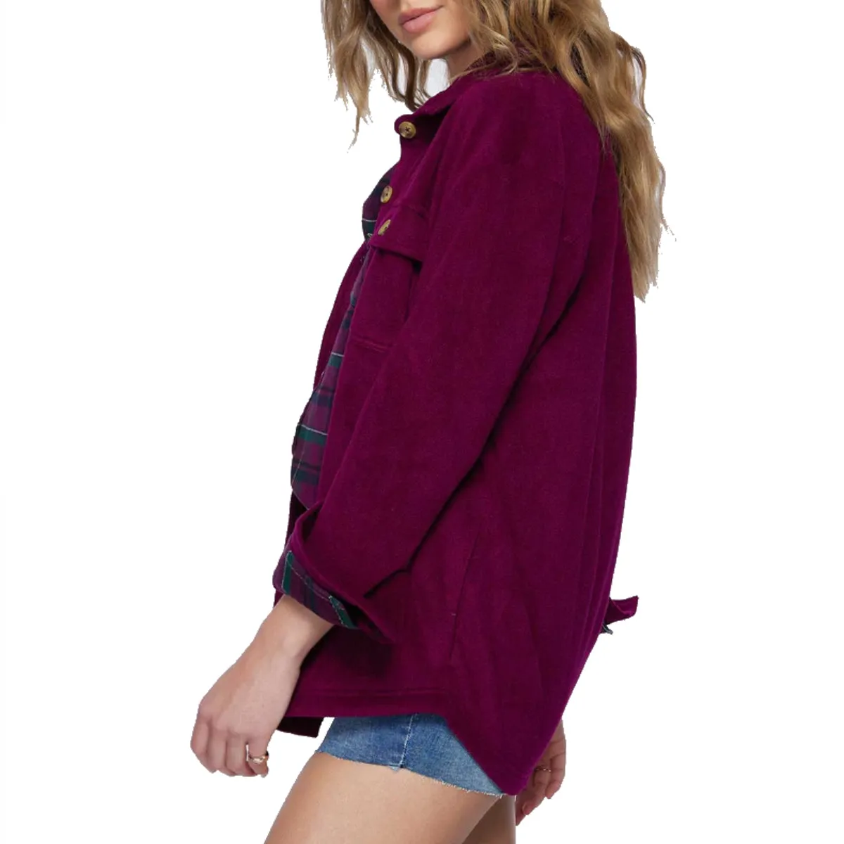 O'Neill Women's Collins Solid Superfleece Flannel Jacket