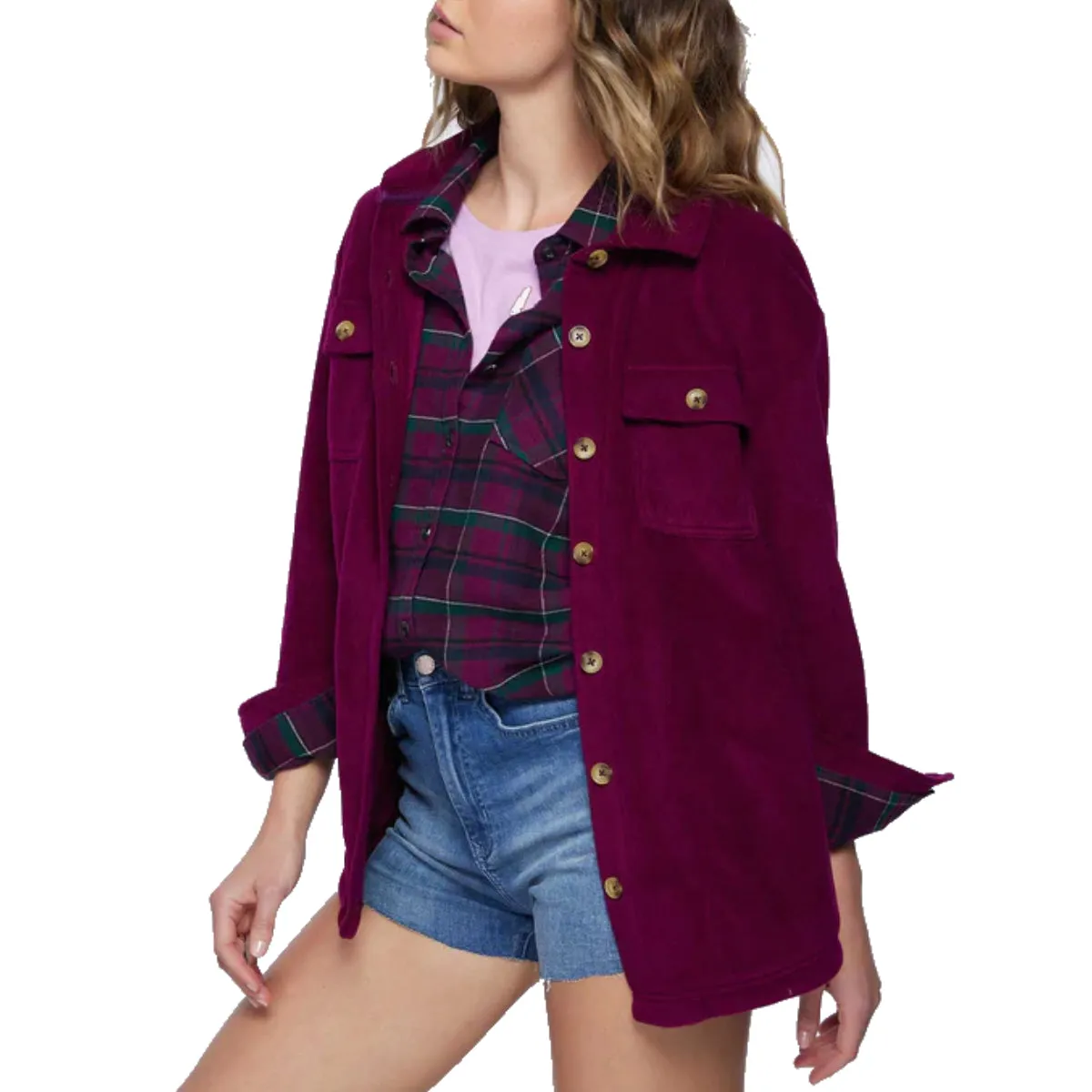 O'Neill Women's Collins Solid Superfleece Flannel Jacket