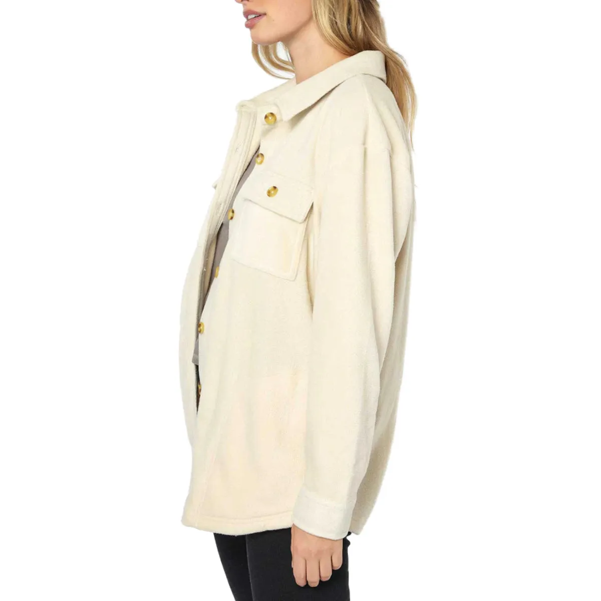 O'Neill Women's Collins Solid Superfleece Flannel Jacket
