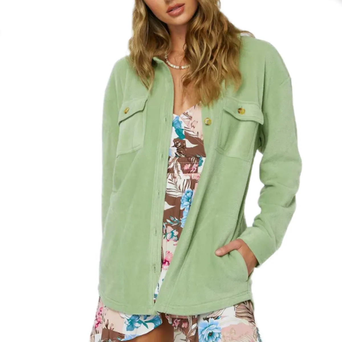 O'Neill Women's Collins Solid Superfleece Flannel Jacket
