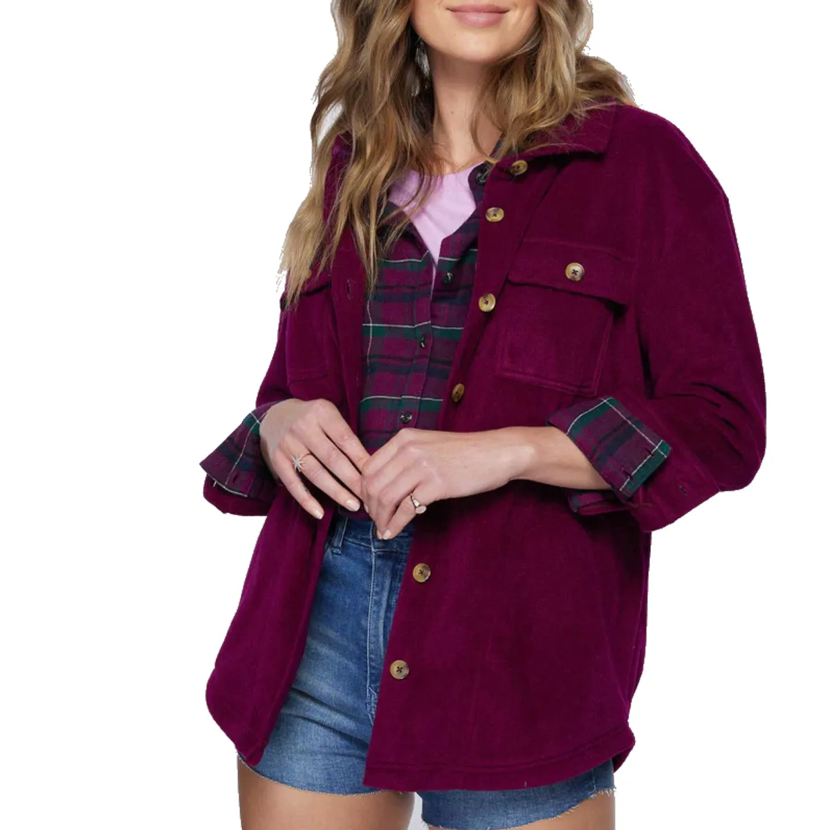 O'Neill Women's Collins Solid Superfleece Flannel Jacket