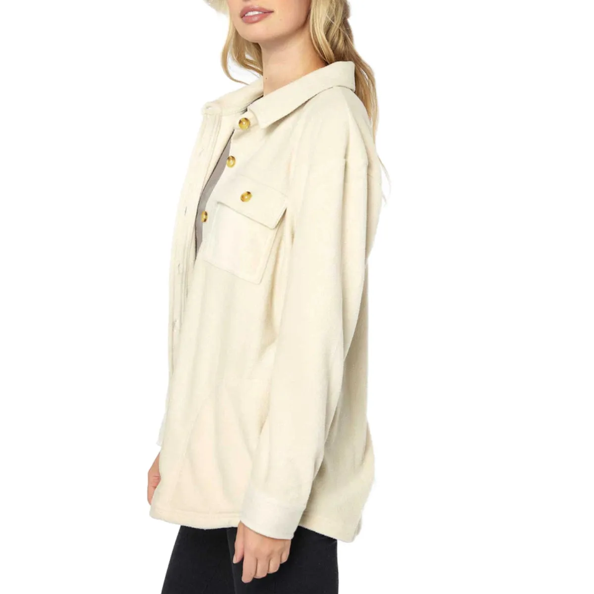 O'Neill Women's Collins Solid Superfleece Flannel Jacket