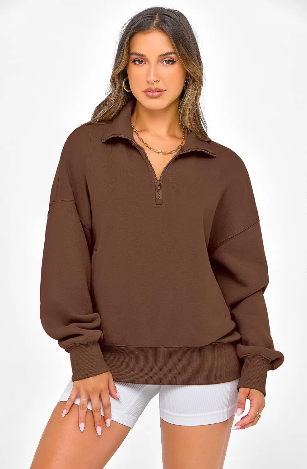 PRETTYGARDEN Womens Half Zip Sweatshirts Fleece Hoodies 2024 Trendy Long Sleeve Pullover Tops Fall Winter Outfits with Pocket