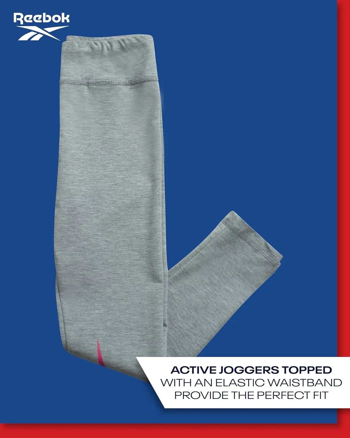 Reebok Girls Leggings - Athletic Performance Cotton Leggings - Stretchy Yoga Pants for Girls Dance Tights (Sizes: 7-12)