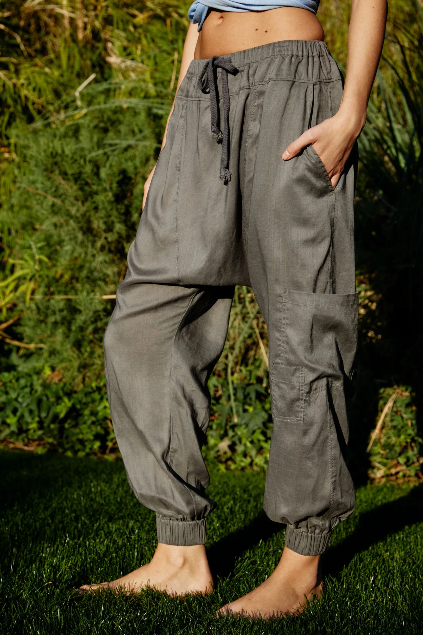 Rise To The Sun Solid Harem Pants