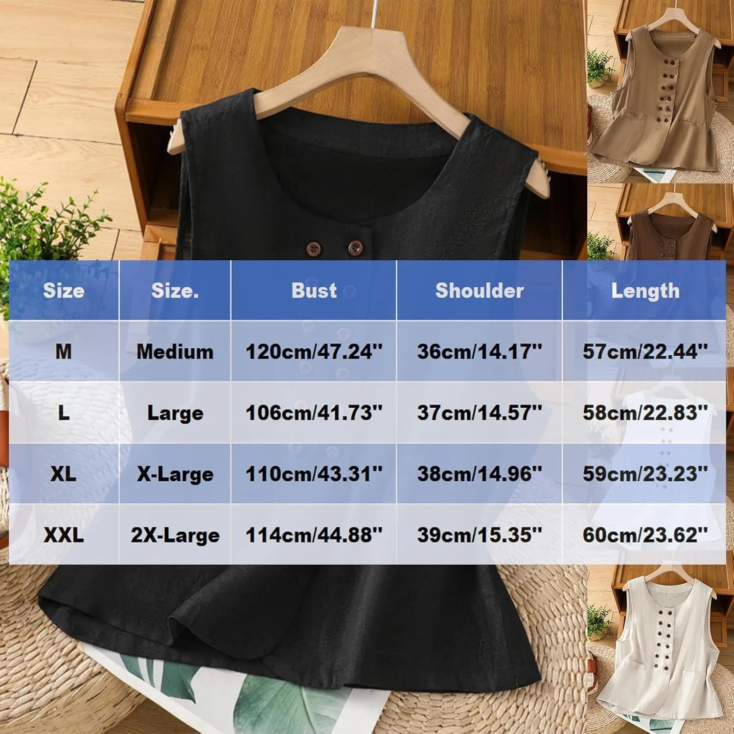 Tank Tops for Women Trendy Casual Flowy Sleeveless Button Crew Neck Solid Top with Pocket Summer 2025 Vacation Tank