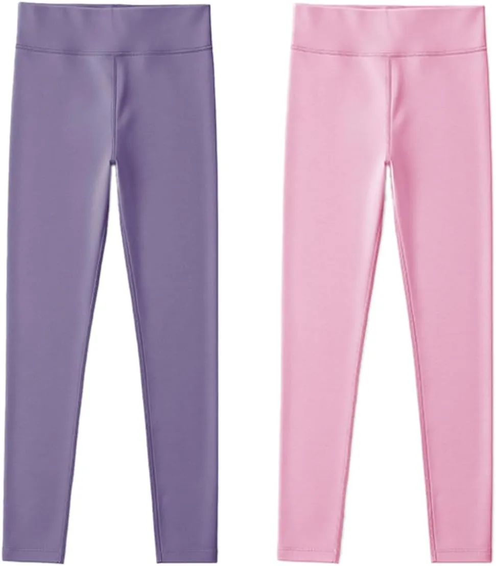 WEONEDREAM Girls Stretchy Leggings Toddler Girls Long Pants Spandex Leggings for Athletic Yoga Biking Dance