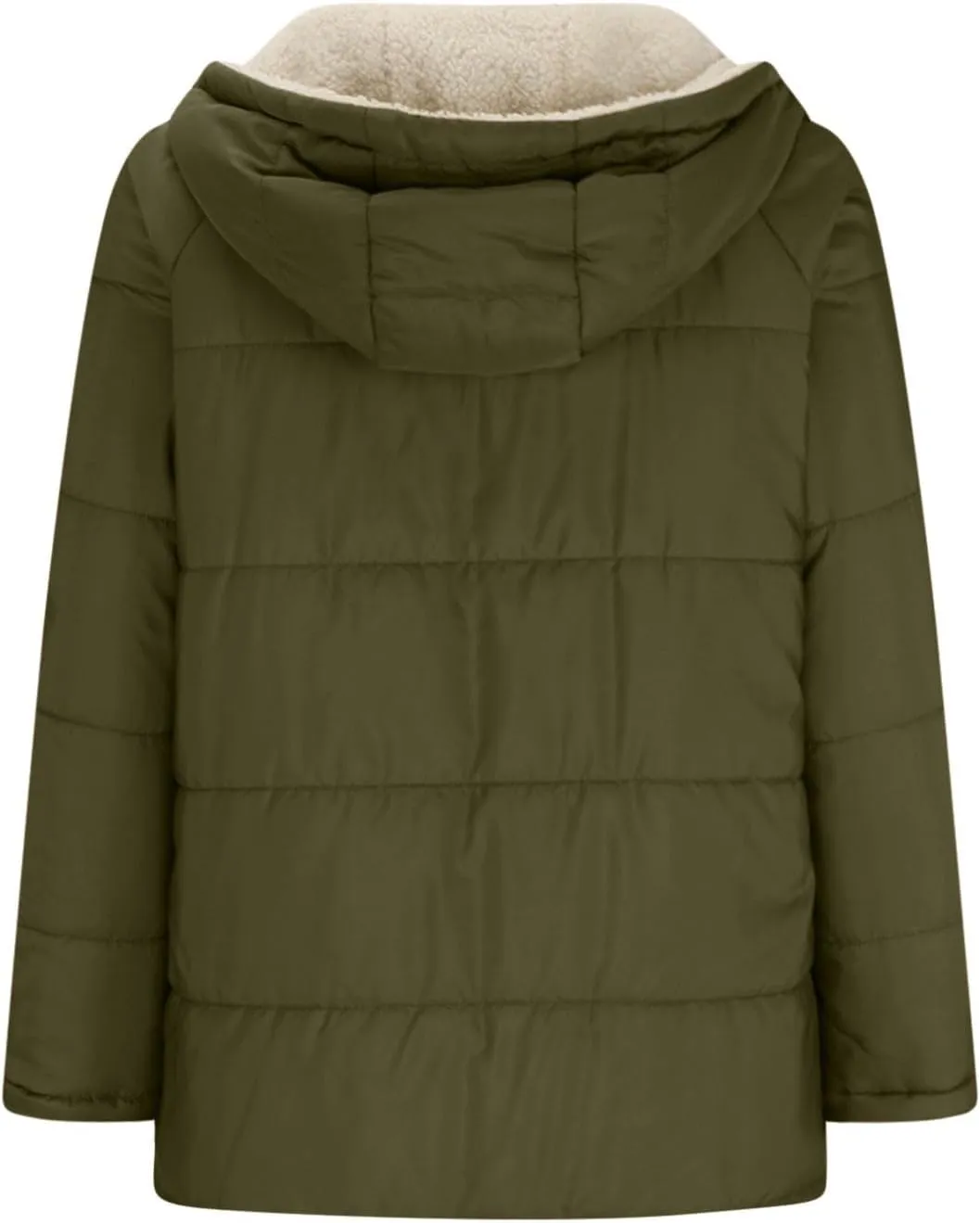 Women's Fall Winter Sherpa Jacket Warm Long Sleeve Full Zip Fleece Lined Hooded Jacket Coat Outerwear with Pockets