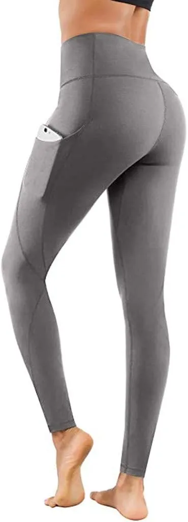 Women's Leggings with Pockets High Waist Athletic Pants Super Soft Stretchy Leggings Tummy Control Butt Lifting Pants