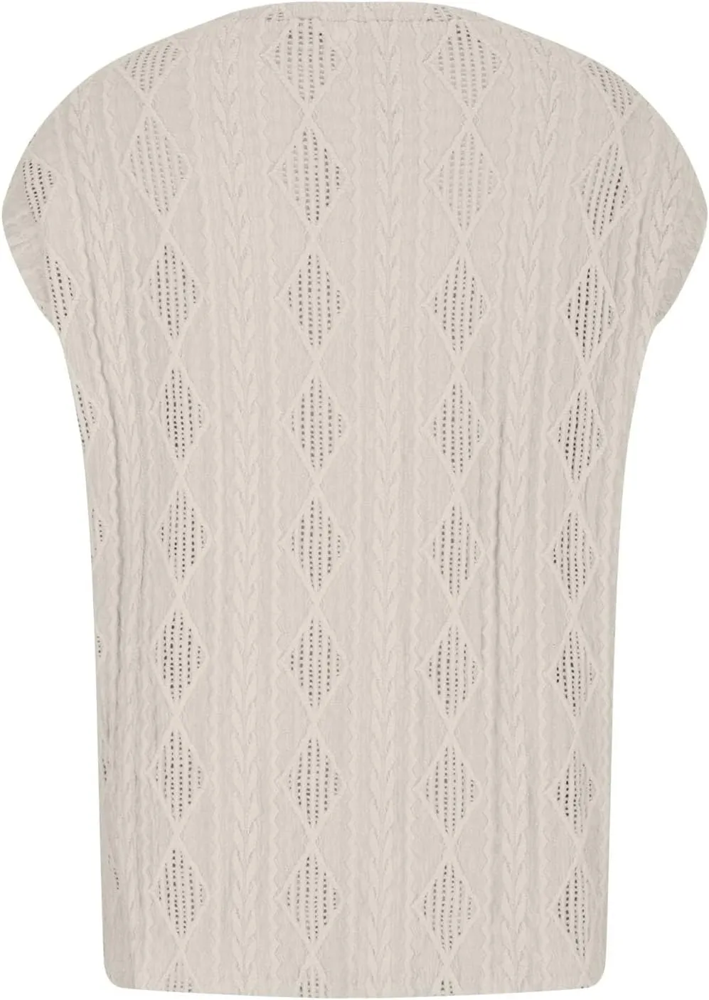 Women's Summer Tank Tops Casual Crewneck Sleeveless Shirts Comfy Lightweight Crochet Knit Texture Tank Top Blouses