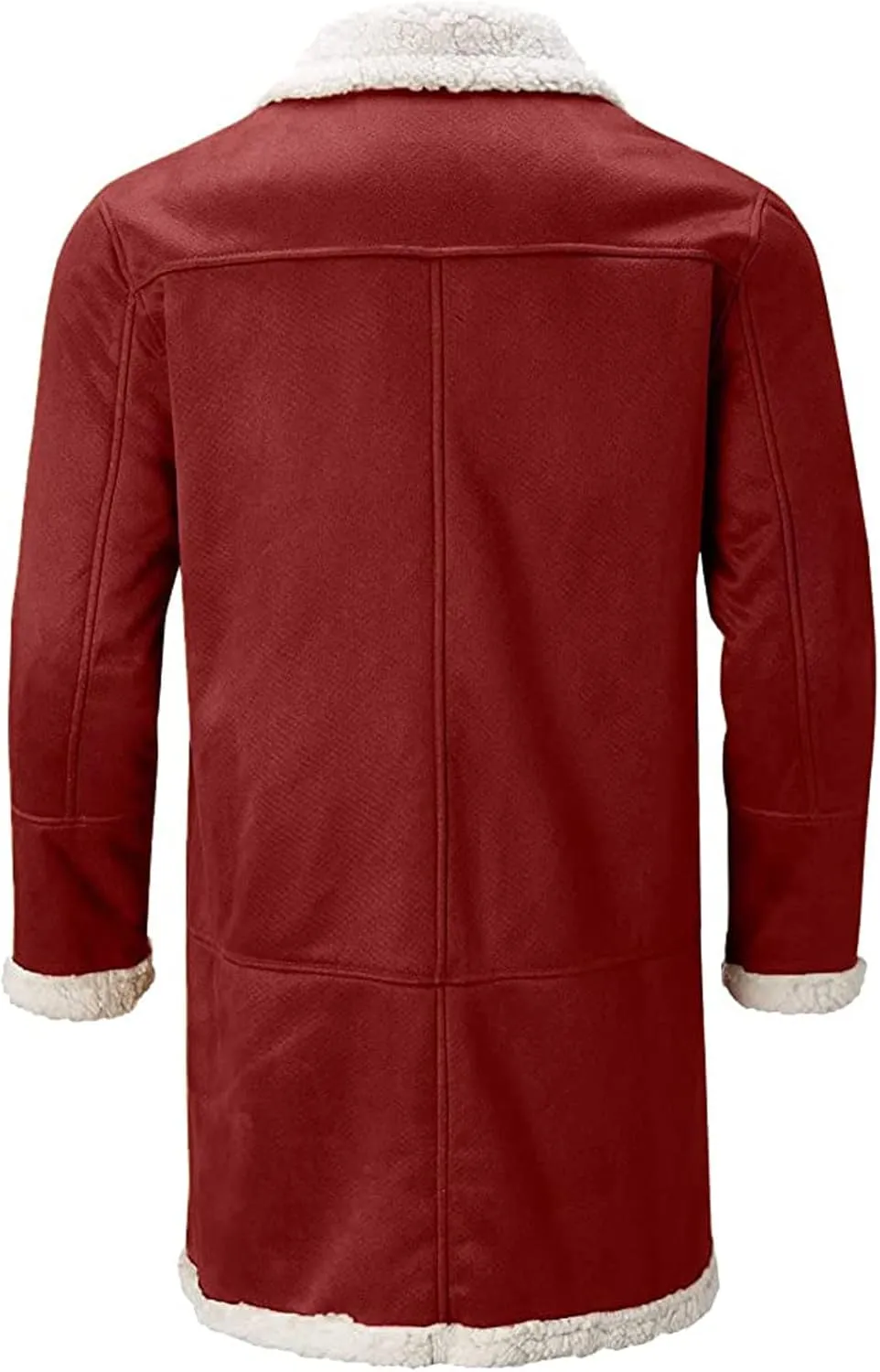 Ymosrh Men's Warm Coat Casual Sherpa Fleece Lined Jackets Winter Fur Collar Long Trench Coats with Pockets Jacket, M-5XL